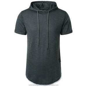 Sudadera con capucha de verano, nueva Camiseta holgada de manga corta para hombre, Sudadera ligera de Color sólido, camisas con cuello transpirable para Fitness - Product Image 5