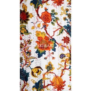 Women Sexy Vintage Printed Cotton Bathrobe in Hand Block Floral Design Summer Spring Season - Product Image 4