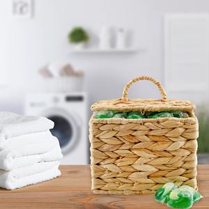 กล่องสี่เหลี่ยมทำจากผักตบชวา มีฝาปิด กล่องเก็บของทำมือ เป็นมิตรกับสิ่งแวดล้อม ของตกแต่งบ้านจากธรรมชาติ ขายส่งจากเวียดนาม - Product Image 6