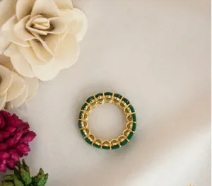 แหวนนิรันดร์รูปไข่มรกต แหวนบาแกตต์ แหวนนิรันดร์ แหวนพลอย - Product Image 3