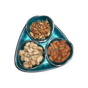 Bol à fruits décoratif de luxe pour la maison bol de service de fruits secs en métal aluminium avec plateau en couleur émail pour le bureau à domicile - Product Image 3