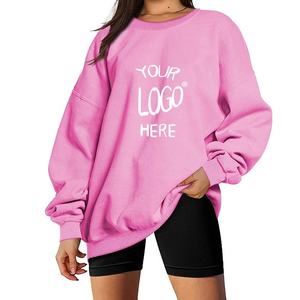 OEM Women's Clothing Set Winter Solid Design <b>Sweatshirt</b> with Custom Logo Embroidery 100% Polyester Long Tops Wholesale - Product Image 2