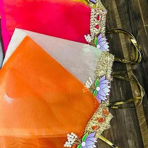 Sacs en organza multicolores pour cadeaux de Diwali, cadeaux de mariage, pendaison de crémaillère, cadeaux de remerciement, faveurs, sacs cadeaux, sacs cadeaux de remerciement |   Thamboolam - Product Image 2