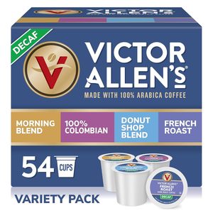 Victor Allen's Coffee Decaf Coffee Variety Pack (Decaf Donut Shop Blend, Morning Blend, French Roast, 100% Colombian), 54 Count - Product Image 4