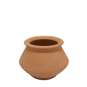 Vaso rotondo In argilla di colore naturale vaso d'acqua per la casa e la decorazione del piano d'appoggio fatto a mano personalizzato alla rinfusa