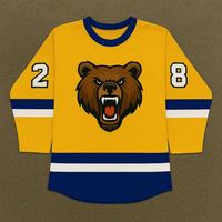 Jersey Hoki Kustom Desain Unik Jersey Hoki Es Sublimasi 100% Poliester Pakaian Hoki Es