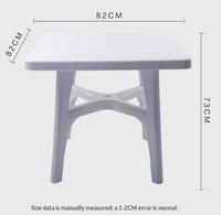 Table de jardin carrée en plastique blanc écologique pour restaurant, café, bistrot, terrasse, usage domestique
