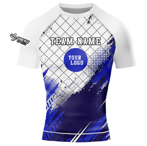 Haute qualité MMA Rash Guard Compression Gear à manches courtes longue longueur Gym Sport Style pour adultes - Product Image 6