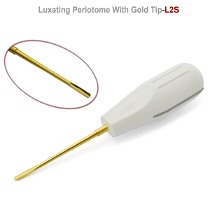 Elevadores de Luxación de Punta de Raíz Dentales Manuales Reutilizables de 4 Piezas con Puntas Doradas, Instrumentos de Implante - Product Image 3
