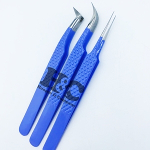 แหนบสแตนเลสขนตาปลอมแบบยั่งยืนด้ามจับมีเพชรคีมคีบปลายแหลมทำจากเส้นใยมิงค์ MOQ ต่ำ - Product Image 3