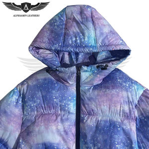 2025 Good Supplier OEM ODM Service Durable Starry Sky <b>Tie</b>-Dye Pattern Long Sleeve Hooded Casual Padded Coat Autumn Winter - Product Image 5