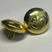 Bouton rond en or plaqué 24 carats, embossé, type Muscat, 2 trous, bouton écologique