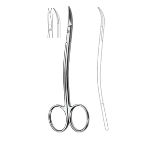 Tijeras quirúrgicas dentales profesionales de acero inoxidable QNQ, tijeras de goma La Grange, instrumentos curvos en forma de S para clínica bucal - Product Image 3