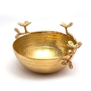 Tri Bowl decorativo, tazón perfecto para servir, tazón de decoración para el hogar, acento de flor de Metal clásico para nueces, frutas secas o dulces - Product Image 5