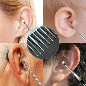 KAHLU ORTHOPEDIC Lot de 8 kits d'enlèvement de cire d'oreille en acier inoxydable et boîte de rangement portable Outils de nettoyage d'oreille Kit de cire d'oreille - Product Image 5