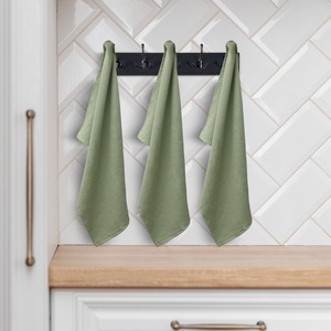 Ensemble de serviettes éponge unilatérales 100% coton plat en bambou tissé à carreaux conçu sur mesure pour un usage commercial domestique pour les serviettes de cuisine - Product Image 2