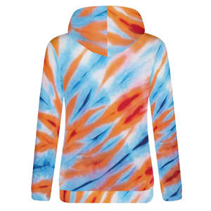 Venta al por mayor personalizado pulóver con capucha 100% algodón de manga larga naranja Tie Dye transpirable esencial para hombres mujeres cuello con capucha invierno - Product Image 5
