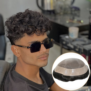 Prothèse capillaire <span class=keywords><strong>homme</strong></span> en <span class=keywords><strong>cheveux</strong></span> humains <span class=keywords><strong>bouclés</strong></span> de qualité supérieure, mono PU, avec revêtement en polyuréthane <span class=keywords><strong>pour</strong></span> la perte de <span class=keywords><strong>cheveux</strong></span> - Product Image 1