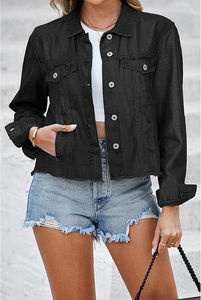 Veste en jean surdimensionnée pour femmes, boutonnée, décontractée, vêtements d'extérieur en jean avec rembourrage en coton, conception personnalisée, service assuré par le FEO - Product Image 3