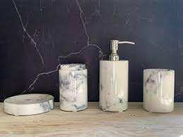 Décoration de la maison Design moderne marbre cinq trous cadre marbre 14x7x8cm ensemble d'accessoires de salle de bain avec vente - Product Image 6