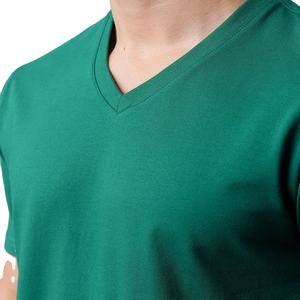 T-shirt col V grande taille sur mesure, haute qualité, longueur standard, 100% coton, t-shirt uni pour homme, services OEM - Product Image 4