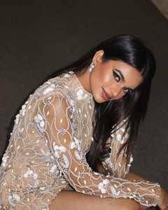 Heavy Beaded and Embroidered Net Fabric New Style for Womens Party Evening and Wedding <b>Dresses</b> Stylish Breathable Fabric - Product Image 5