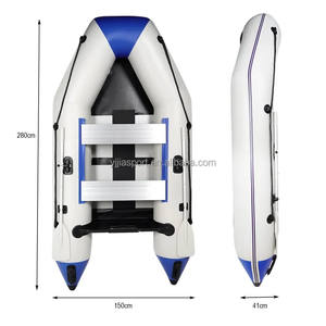 Надувная лодка из ПВХ на 2 человека с алюминиевыми весельями для рыбалки или понтонного катания на лодках - Product Image 3