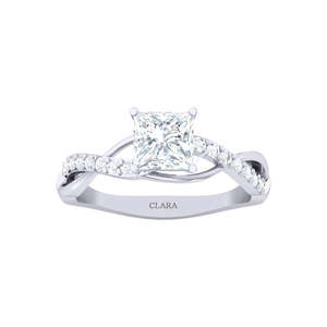 Anillos de Plata de Ley 925 de Primera Calidad para Mujer, Anillo de Diamantes con Corte Princesa para Hombre, Joyería Chapada en Rodio con Incrustaciones - Product Image 1