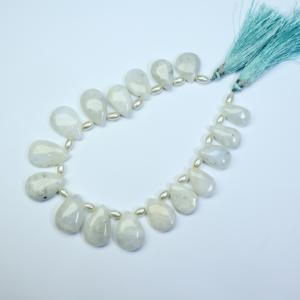 Collier avec pendentif en pierre de lune blanche naturelle, forme poire, cabochon, fabrication de bijoux - Product Image 3