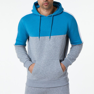 Vente chaude luxe qualité Tech polaire Patchwork sweats à capuche thermiques pull 100% coton à manches longues multicolore à capuche pour l'hiver - Product Image 1