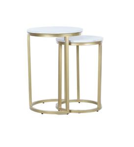 Mesa auxiliar de mármol de hierro con acabado antiguo hecho a mano, estilo de diseño único para decoración de hogar o restaurante, mesas de café - Product Image 1