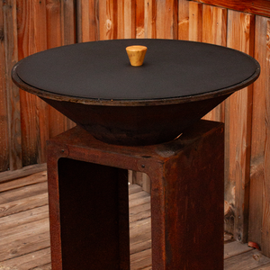 Couvre-brasero Snuffer, éteindre le feu, garde-feu en acier thermolaqué noir et bois - Product Image 3