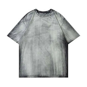 Camisa de cuello liso de gran tamaño 100% algodón de peso pesado logotipo personalizado Tie Dye estampado tela de punto Unisex de alta calidad su propio diseño - Product Image 1
