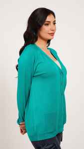 Cardigans en laine pour femmes Cardigan rayé à col en V décontracté pour femmes Pull à manches longues de saison à simple boutonnage Cardigan pour femmes - Product Image 2