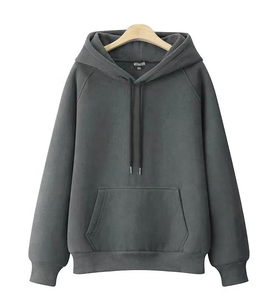 Sudadera con Capucha de Felpa Gris Oscuro para Mujer, Marca BLIZ SPORTS WEAR, 100% Algodón Tejido, Estilo Casual para Otoño, Corte Regular, con Bolsillos, Sin Forro, Color Sólido - Product Image 1
