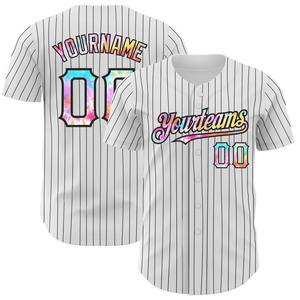 Pakistán ropa deportiva industria personalizada blanco negro a rayas Tie Dye auténtico béisbol Jersey - Product Image 1