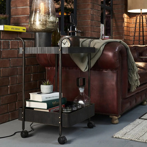 Restaurant Hotel Office Tea Globe Drinks Minibar Trolley Cabinet Custom Size Color Material Black Bar Cart Drinks Trolley - Product Image 1