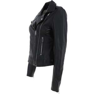 Veste en cuir vintage écologique pour femmes - Doublure en fausse fourrure 100% polyester - Logo personnalisé sur le dos et le col - Product Image 2