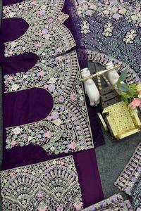 最畅销的高品质印度设计师重型刺绣乔其纱婚礼派对礼服现成的Lehenga Choli DupattaSuit - Product Image 4