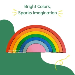 Colorful Handcrafted Montessori <b>Rainbow</b> <b>Wooden</b> <b>Stacking</b> Toy for Kids Early Learning Coordination Creativity Game Event Supplies - Product Image 6