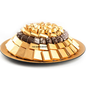 Dernière collection de plateaux à chocolat de designer, sûrs et les plus vendus, en aluminium plaqué or - Product Image 1
