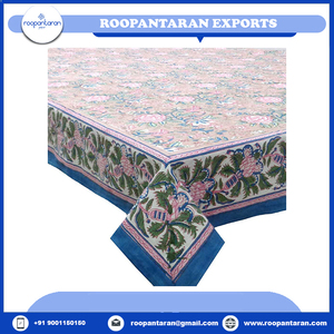 Manteles de algodón de punto Jacquard superventas Bloque de mano Impreso Artesanía atemporal Algodón puro a la venta - Product Image 6