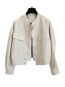 2025 nouveau printemps automne femmes Vintage Punk fermeture éclair vêtements d'extérieur ample court toile manteau coton respirant Pu cuir moto - Product Image 5