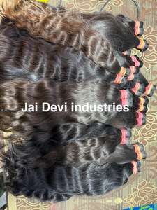 Vente en gros d'extensions de cheveux crus vierges authentiques indiens Remy extensions de cheveux humains Super Wave droites ondulées naturelles de meilleure qualité - Product Image 4