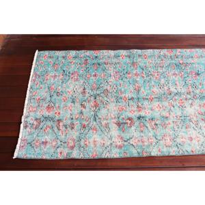 Vintage 2.7x8.2 ft Rug, <b>Runner</b> Turkish Rug, Blue <b>Red</b> Moroccan Rug - Product Image 5