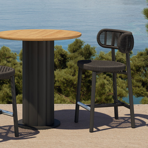 Taburete de bar moderno de madera de estilo europeo de lujo, mesa alta para bar en casa, comedor, sala de estar, restaurante, hotel para lucir elegante. - Product Image 2