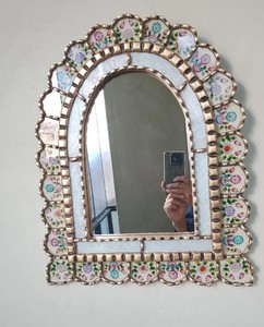 Espejo Urna Peruano, Espejo Blanco, Espejo de Salón, Espejo Decorativo, Espejo de Oficina, Estilo Vintage - Product Image 3