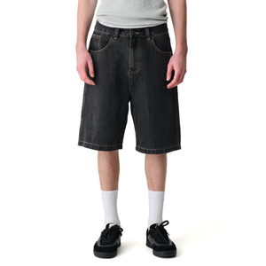 Shorts Vaqueros Casuales Negros de Corte Ajustado, Transpirables, 70% Algodón, 2% Elastano, 28% Poliéster, Dobladillo Curvo, con Trabillas para Cinturón, para Verano - Product Image 5