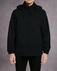 Veste coupe-vent longue pour homme de marque en gros, pour l'hiver, à capuche, respirante, légère, coupe-vent, imperméable, décontractée - Product Image 3