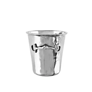 High Quality Stylish Silver Plated Metal Wine <b>Cooler</b> Ice Bucket New Designer Round Shape Bar Ware Champagne Wine Sculptures - Product Image 4